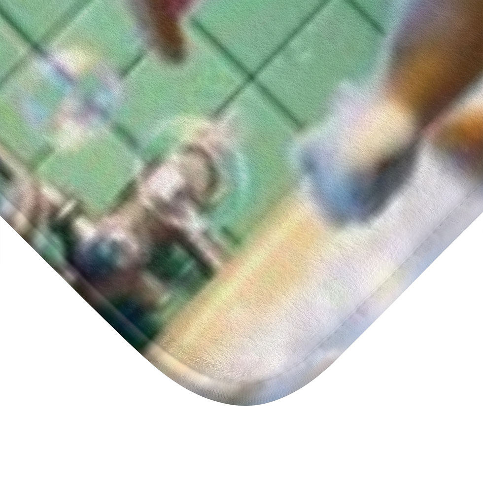 Thumbnail: Joyful Puppy Bath Mat – Cute Dog in Bubbles Design for Fun Bathroom Decor