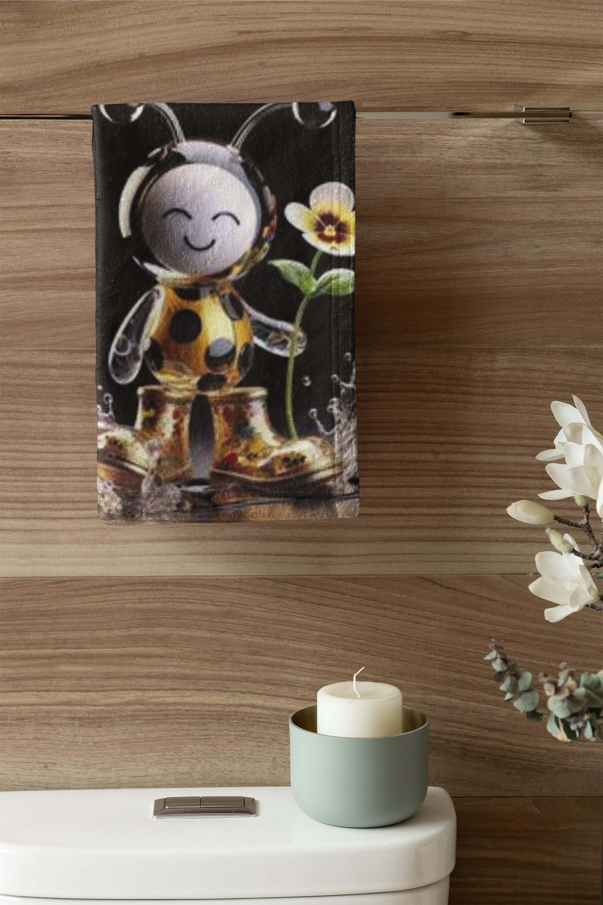 Bee Cartoon Hand Towel