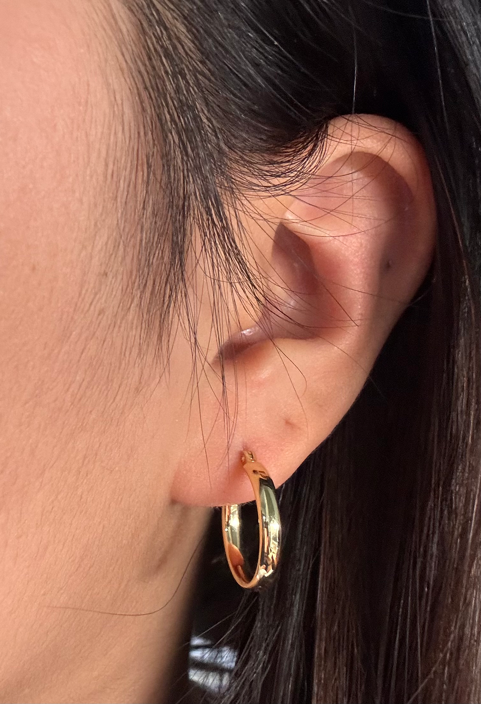 Thumbnail: 18K Yellow Gold Classic Hoop Earrings