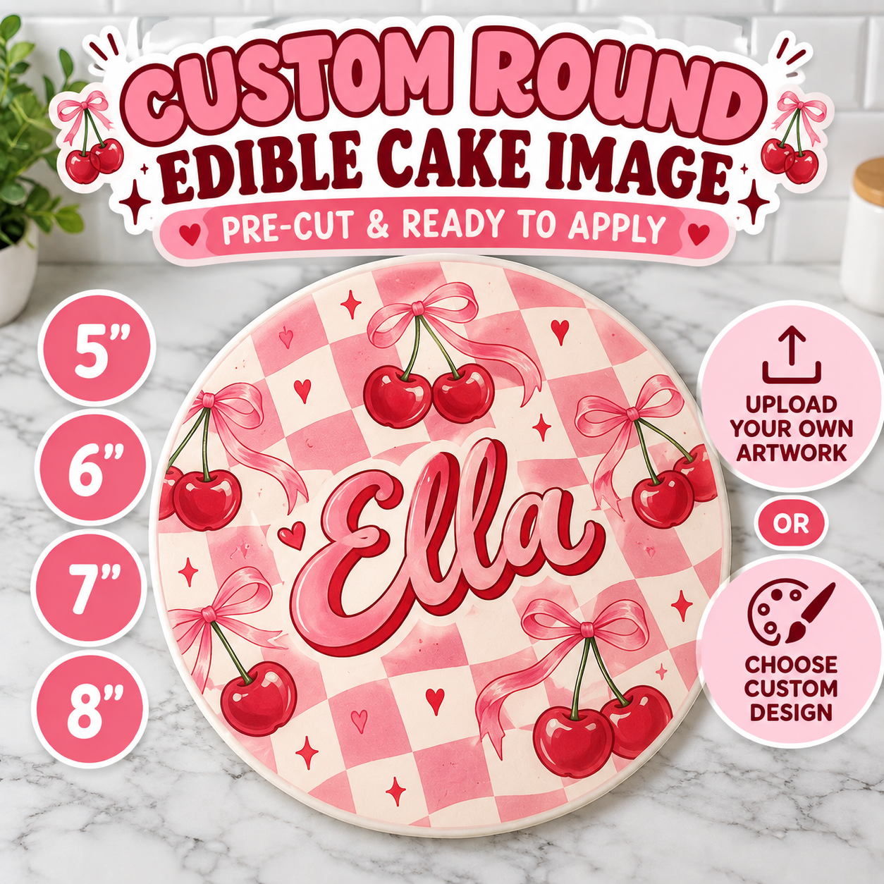 Custom Pre-Cut Round Edible Cake Image