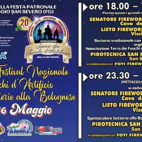 Festival Fuochi 2026 San Severo programma completo sabato spettacoli pirotecnici