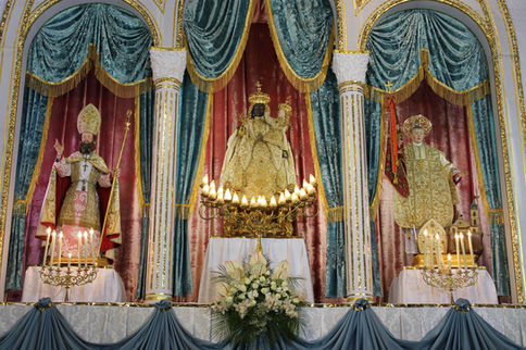 Maria SS. del Soccorso, San Severo Vescovo e San Severino Abate nella Cattedrale di San Severo durante la Festa del Soccorso