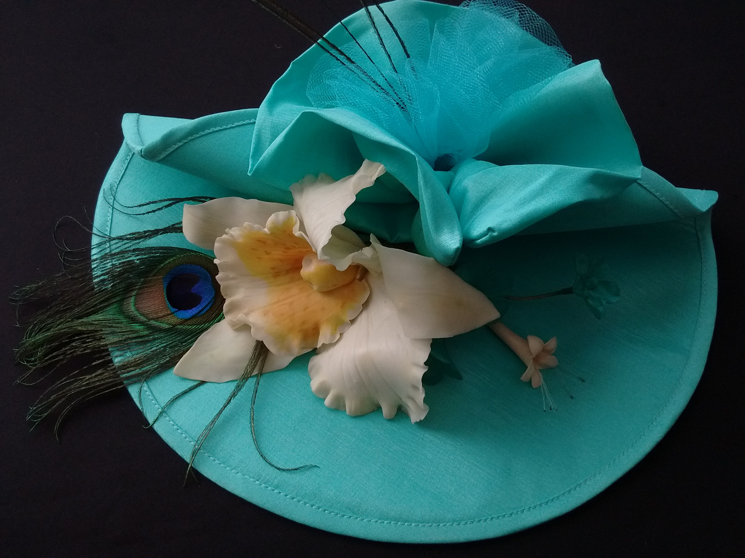 MOD P001 PAMELA TURQUESA CON ORQUÍDEA