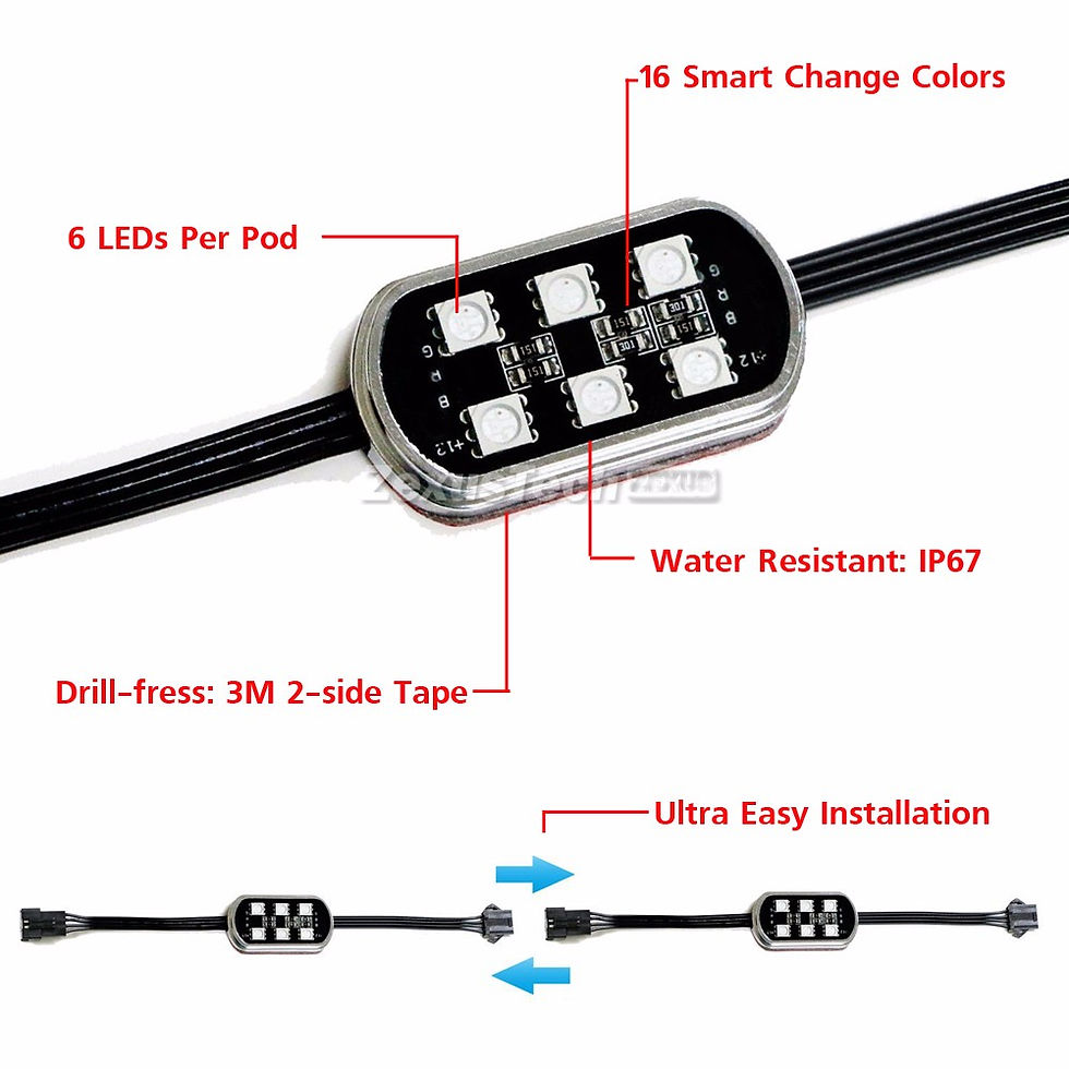 Thumbnail: LED NEON LIGHT KIT REMOTE CONTROL IDEAL FOR ENGINE BAY ETC.,