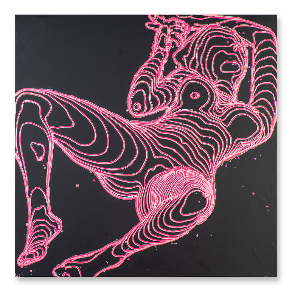 A 3D Line art acrylic painting by Milan Sipek