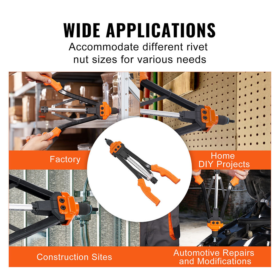Thumbnail: SucceBuy 14" 16" Rivet Nut Tool Rivnut Tool Kit with Metric and SAE Mandrels 70P