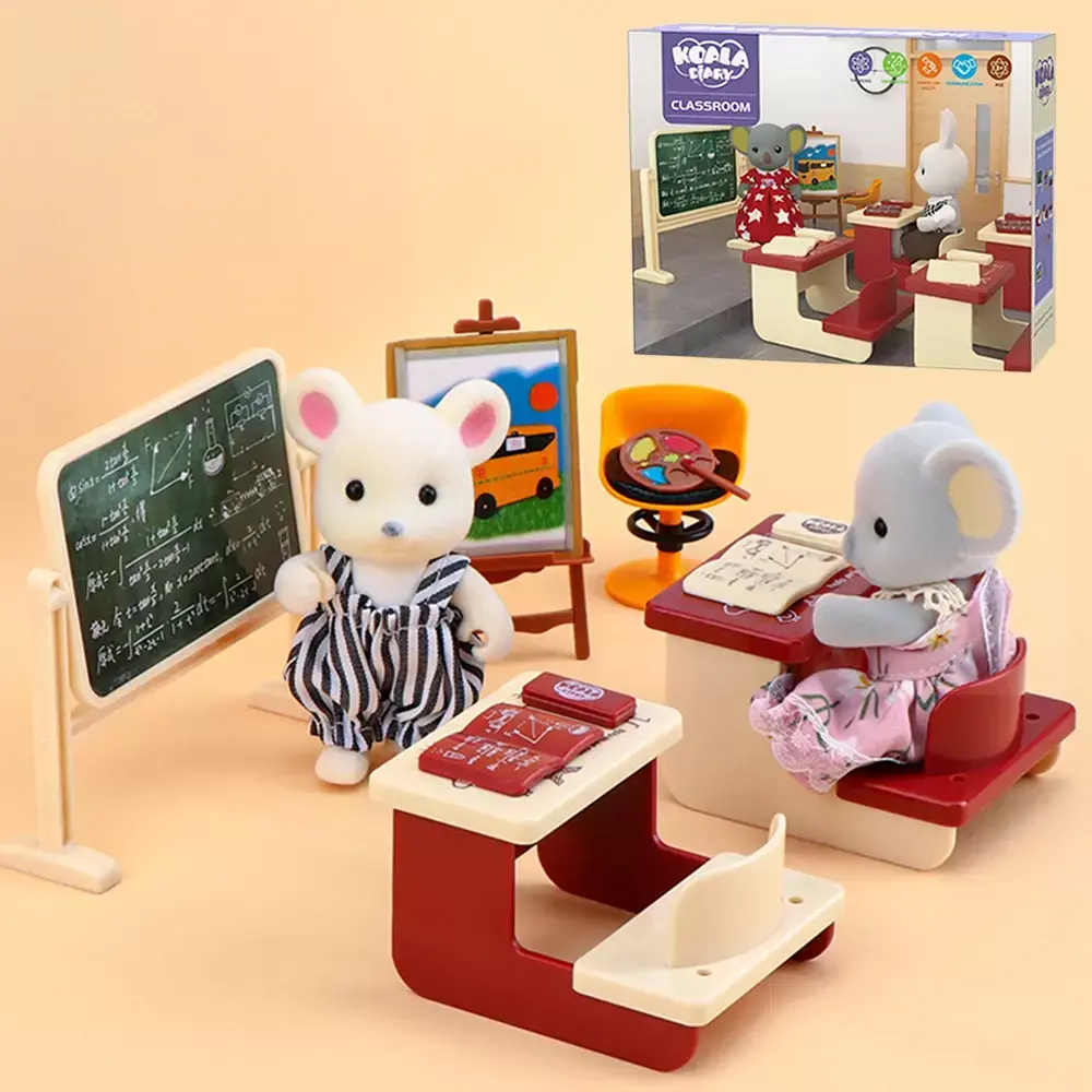 1:12 Dollhouse Koala Miniature Simulation Classroom Scene Accessories Drawing To