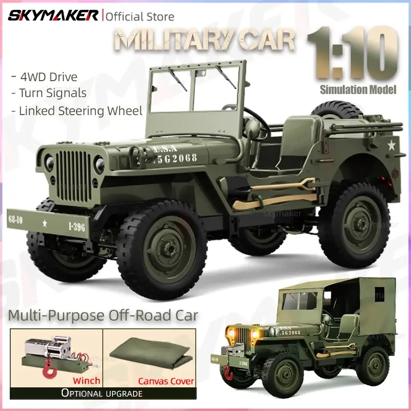 JJRC C8815 1/10 Willys Jeep Rc Car 1941 MB Scaler 2.4g 4wd RTR Crawler Climbing