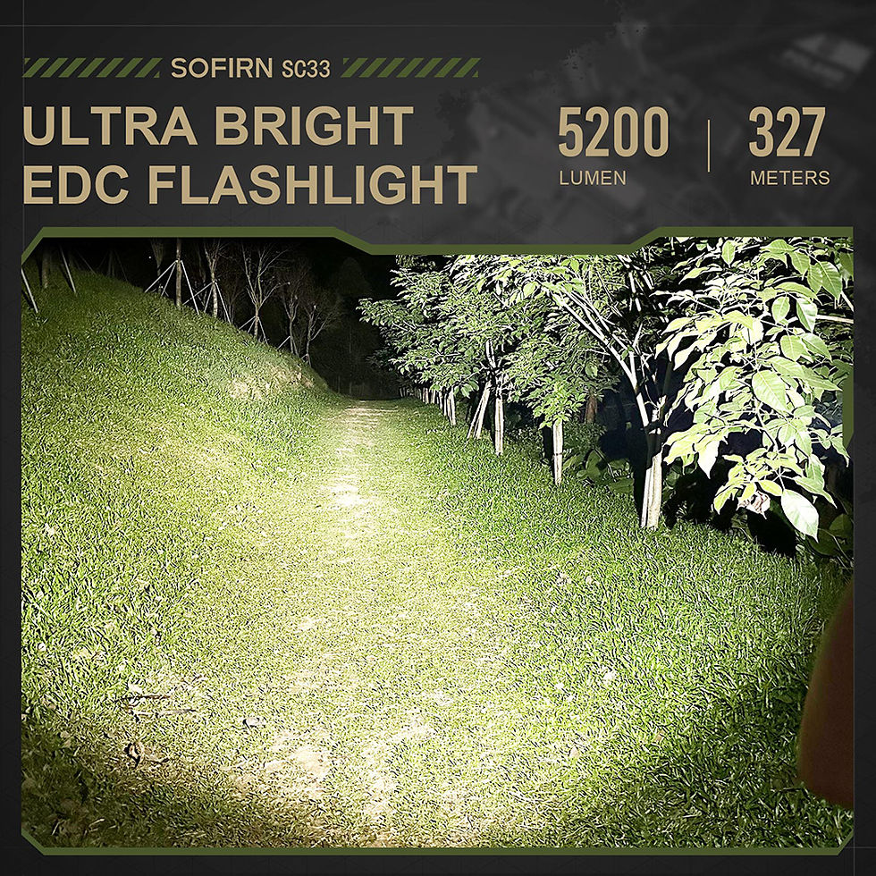 Thumbnail: Sofirn SC33 XHP70.3 HI LED Flashlight Tactical 5200lm Powerful 21700 USB C Recha