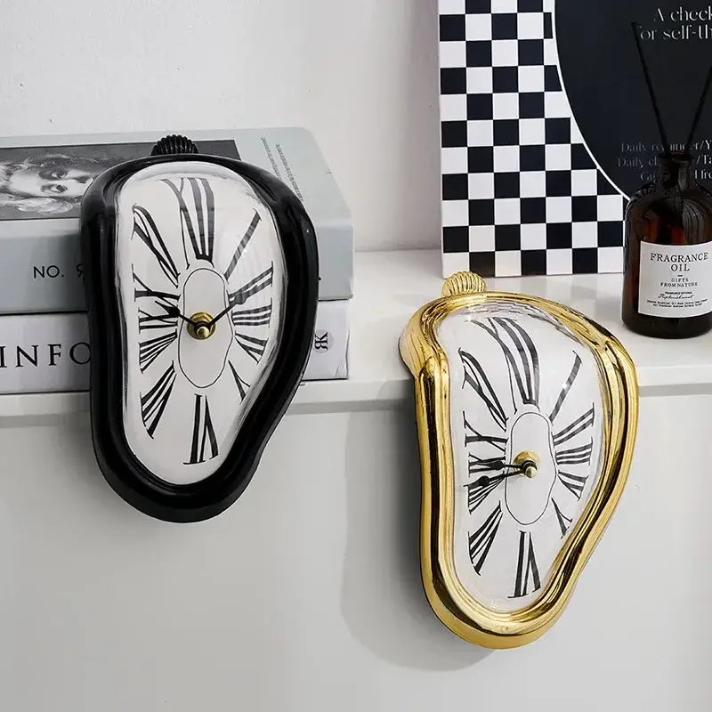 Surreal Melting Clock Silent Melted Wall Clock Salvador Dali Style Wall Watch fo