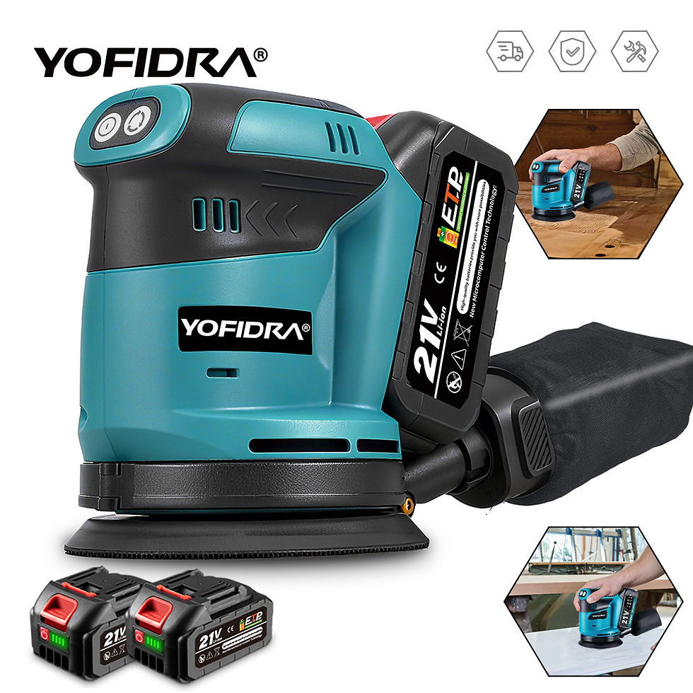 Thumbnail: YOFIDRA 125mm Electric Orbital Sander 3 Speeds Adjustable Rechargeable Polishing