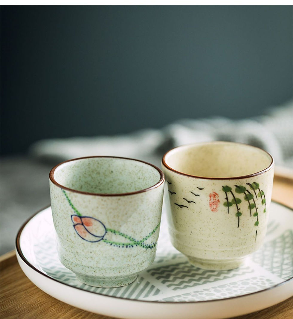 Thumbnail: 180ml Japanese Retro Ceramic Tea Cups Small Hand Painted Restaurant Wine Cups Ho