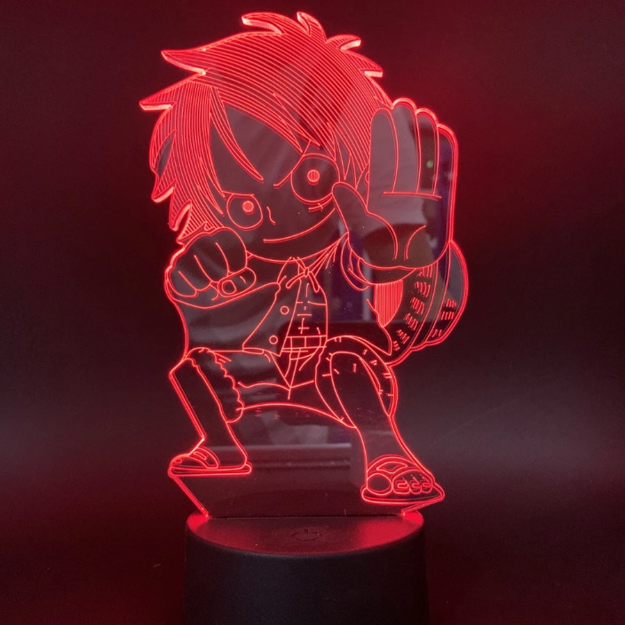 3D Color Night Light - One Piece Luffy Lamp