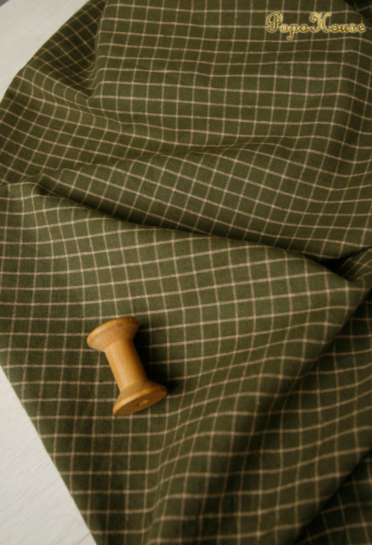 Thumbnail: 140x50cm Autumn and Winter New Retro Plaid Cotton Sewing Fabric, Making Shirt Co