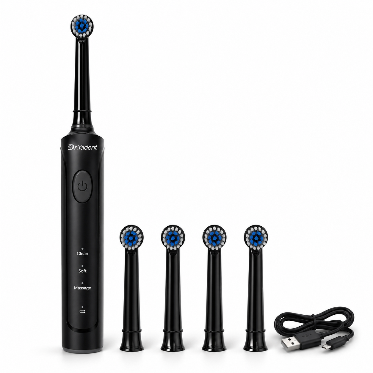 Dr.Yadent Rotating Electric Toothbrush IPX7 Waterproof 3 Modes 4 Toothbrush Head