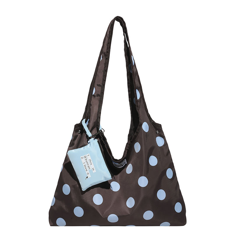 Thumbnail: Nylon Dots Zipper Large Capacity Casual Tote Bag 2026 New Korean Style Versatile