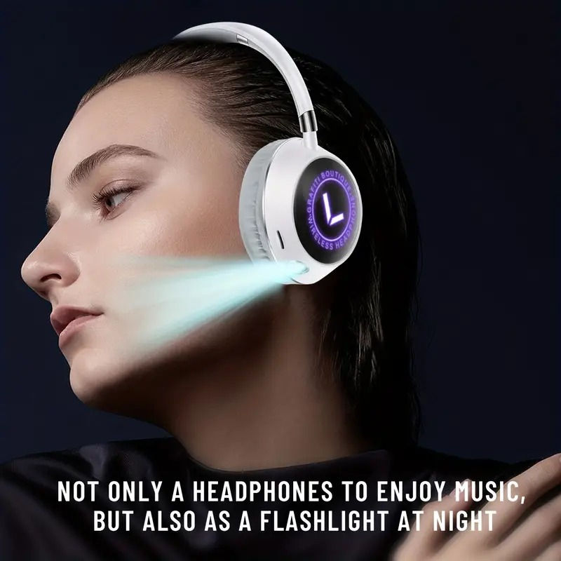 Thumbnail: Wireless Over-Ear Bluetooth Headphones with RGB Lights