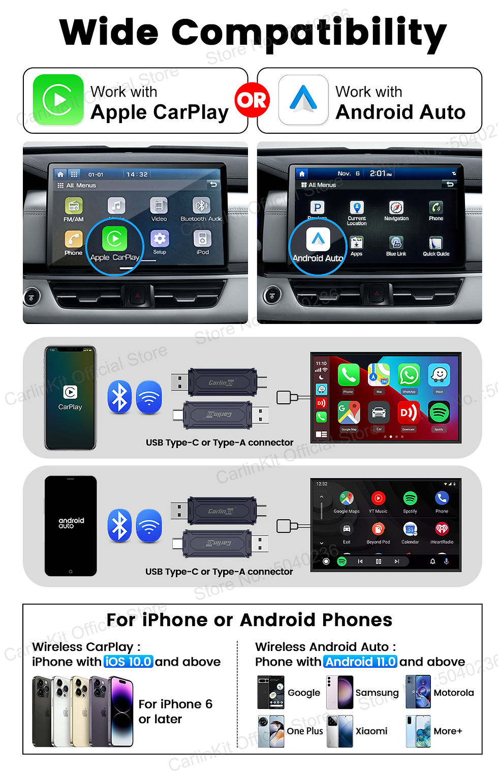 Thumbnail: 2026 CarlinKit 5 CarPlay Wireless Android Auto Wired to Wireless Adapter Plug&Pl