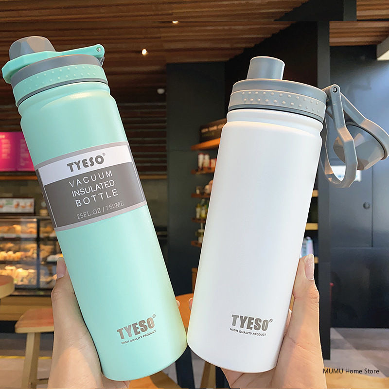 TYESO 530ML/750ML Stainless Steel Thermo Water Bottle Portable Vacuum Flasks Kee