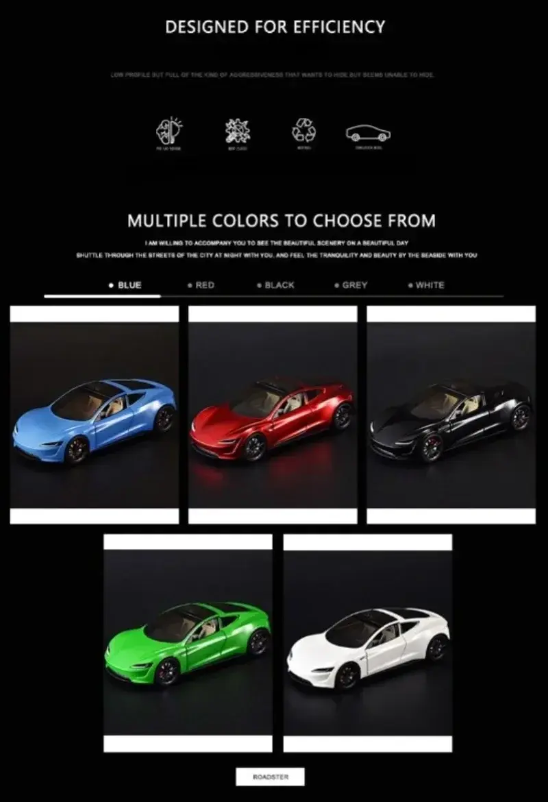 Thumbnail: 1:24 Scale Alloy  Roadster Sport Car Model Diecast Metal Toy Vehicles Convertibl