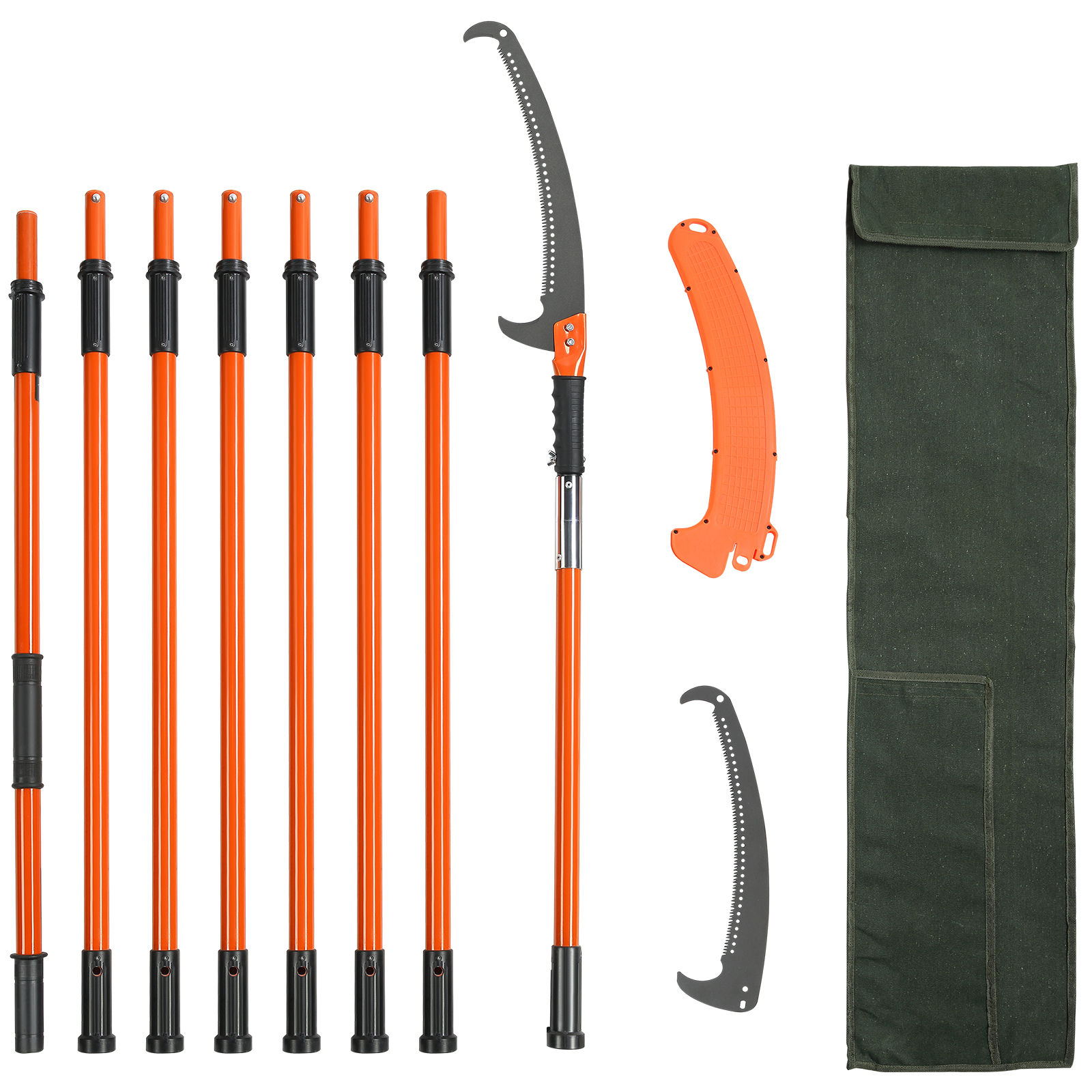SucceBuy Manual Pole Saw Extendable Tree Pruner Sharp Steel Blade High Branches