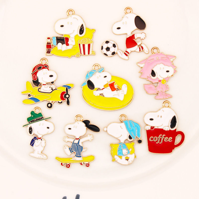 9pcs Cartoon Charm for Jewelry Making Enamel Necklace Pendant Bracelet Phone Acc