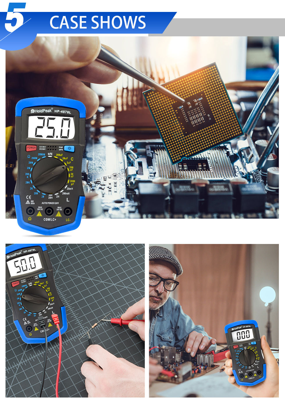 Thumbnail: HoldPeak Digital Capacitance Meter ( LCR Meter ) Diagnostic-tool with LCD Backli