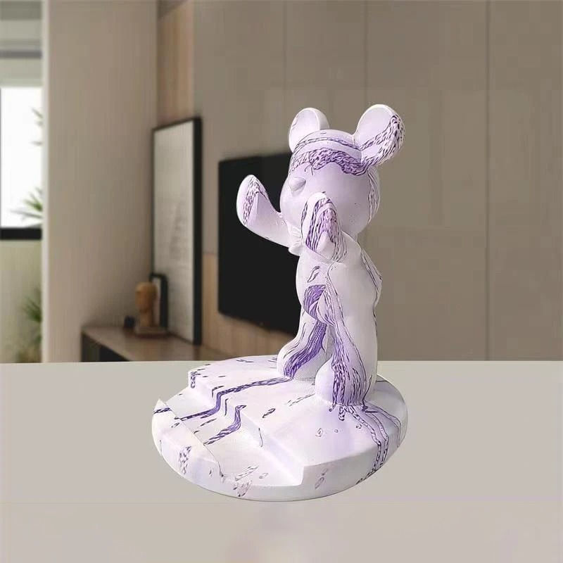 Thumbnail: French Bulldog Statue Desk Decor Cute Dog Sculptures Phone Holder Animal Figurin
