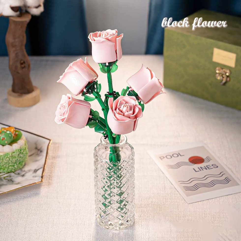 Thumbnail: Romantic Rose Flower Bouquet Building Block Eternal Model Assembly Plastic Plant