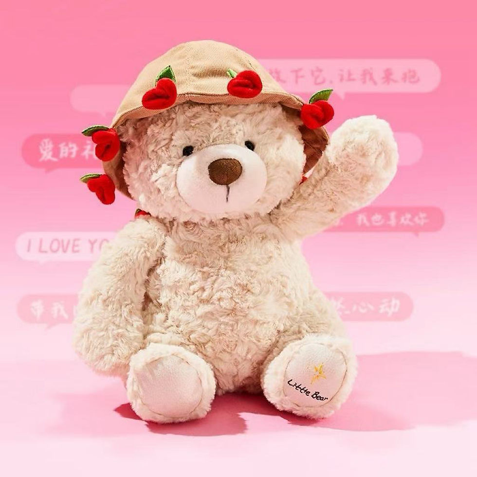 Thumbnail: Kawaii Teddy Bear with Roses Plush Toy Soft Bear Stuffed Doll Romantic Gift for 