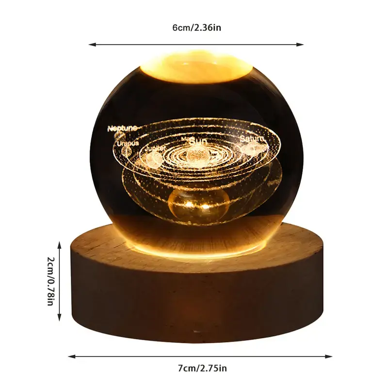 Thumbnail: 3D Astronaut Planet Crystal Ball Night Light Lamp