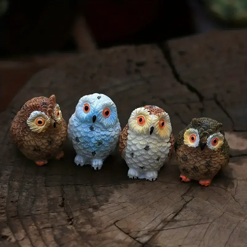 Mini Resin Owl Figurine for Fairy Garden Decor