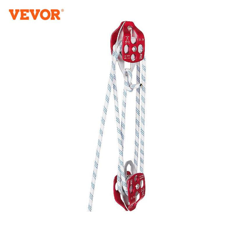 SucceBuy 6600lbs 7700lbs Twin Sheave Block and Tackle Heavy Duty Pulley 7/16Inch