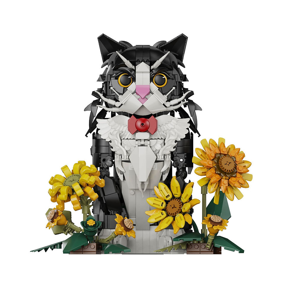 Thumbnail: KQ201 Cat Sunflower Building Blocks Flowers Animals 1434PCS Bricks Cute Simulate