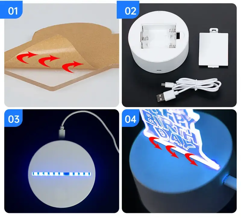 Thumbnail: RGB Smart Touch 3D Night Light - Bear and Moon Design