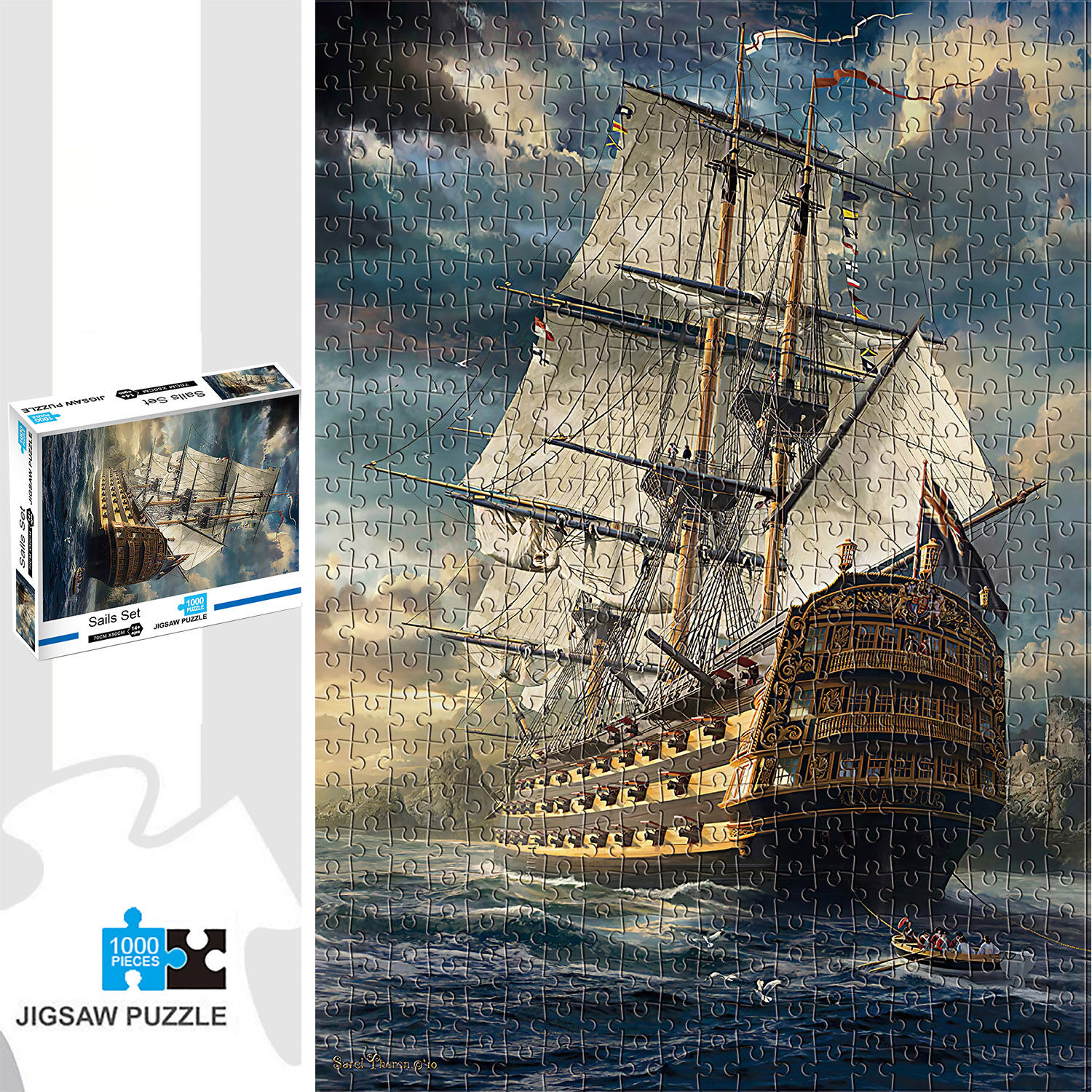 1000 Pieces Sails Set Jigsaw Puzzle Home Decor Adults Puzzle Games Family Fun Fl