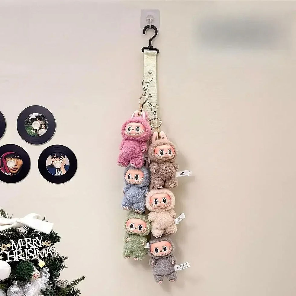 Thumbnail: Labubu Doll Display Rack - Wall Mounted Storage Shelf for Plush Dolls, Cute Hang