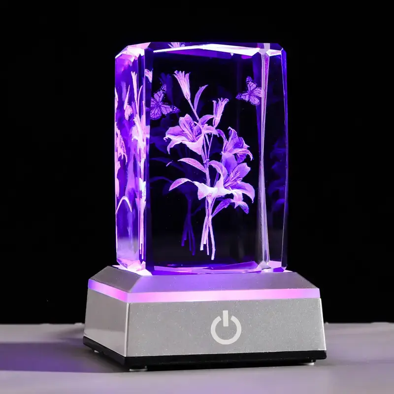 Thumbnail: 3D Lily with LED Base - Unique Home Decoration Night Light