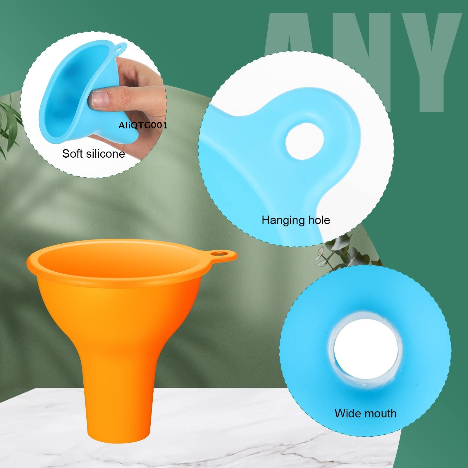 4 Pieces Wide Mouth Funnel Set for Home And Restaurant Kitchen Flexible Condimen