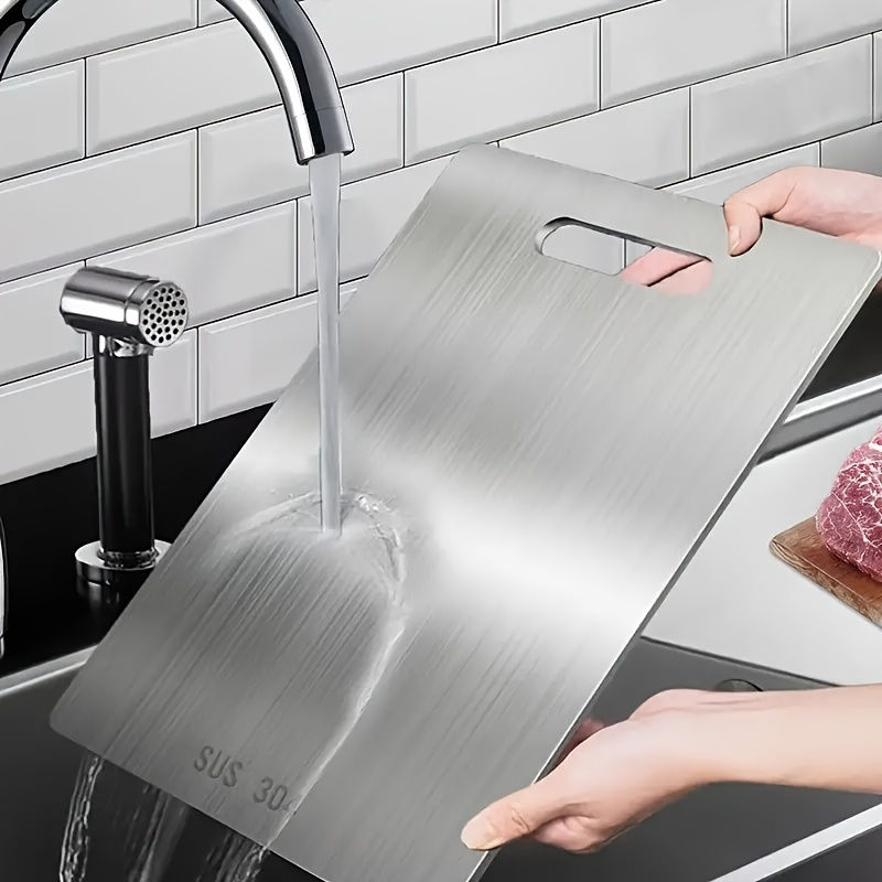 Titanium Cutting Boards for Kitchen Stainless Board 304 Steel Thickened Double S