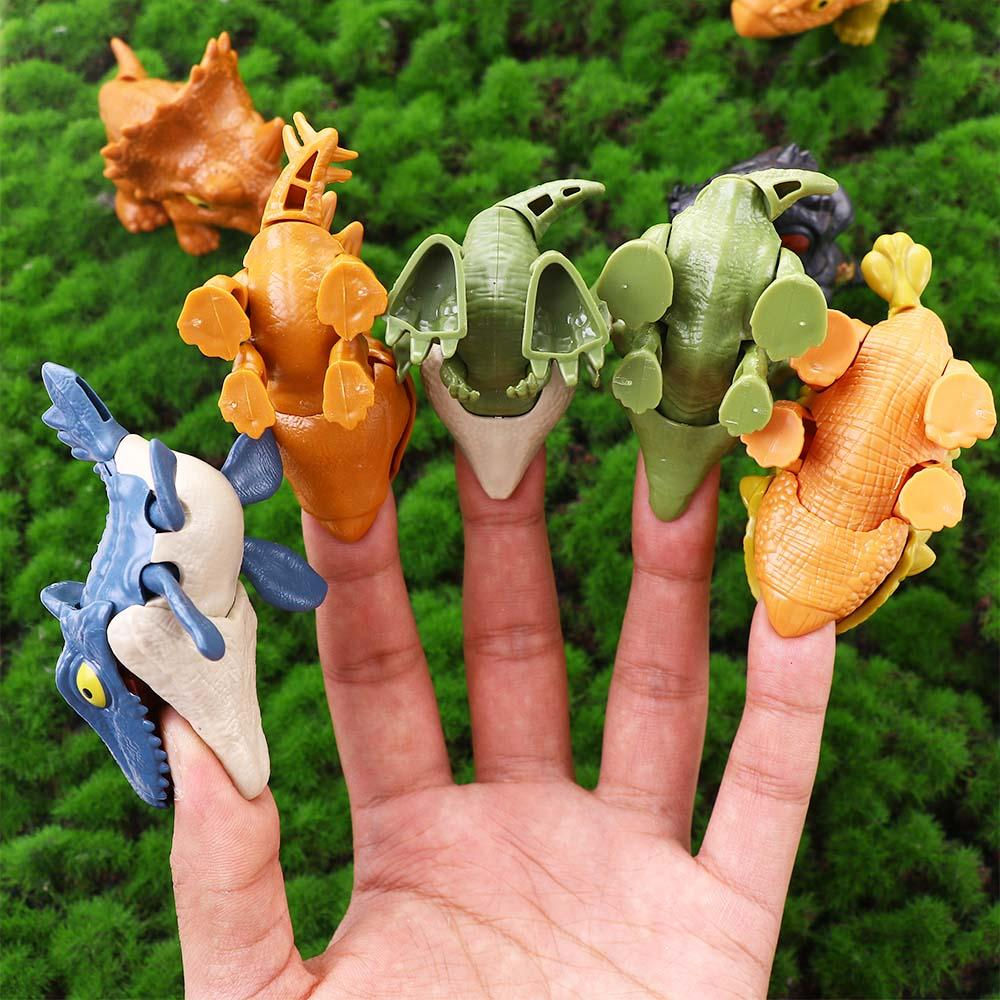 Creative Jurassic Finger Dinosaur Triceratops Tyrannosaurus Model Toys for Kids