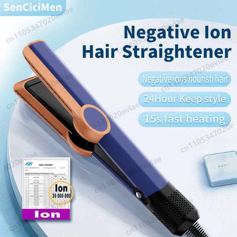 2 in 1 Hair Straightener & Hair Dryer with 15s Fast Heating Hair Flat Iron Negat