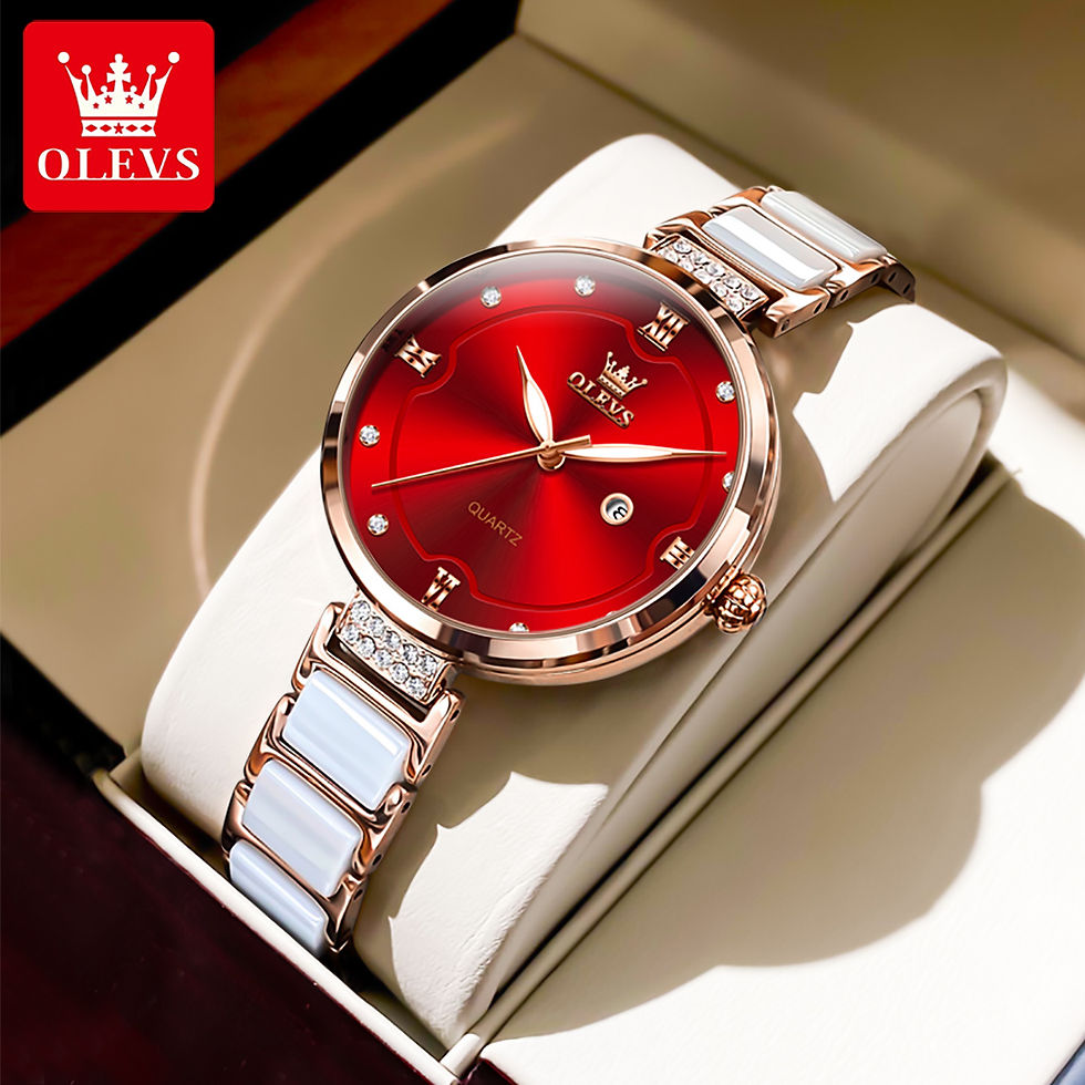 Thumbnail: OLEVS 5589 Top Luxury Diamond Quartz Women Watch Fashion Elegant Rose Gold Water