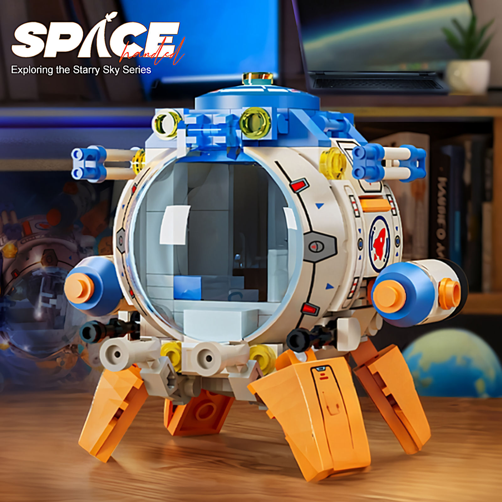 Space Series Building Blocks with Astronaut Capsule & Rocket Model MOC Assembly