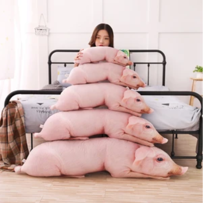 Realistic Plush Pig Toy, Pillow, Doll Figure