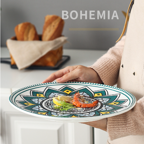 Thumbnail: Bohemian Hand-Painted Ceramic Decorative Plate