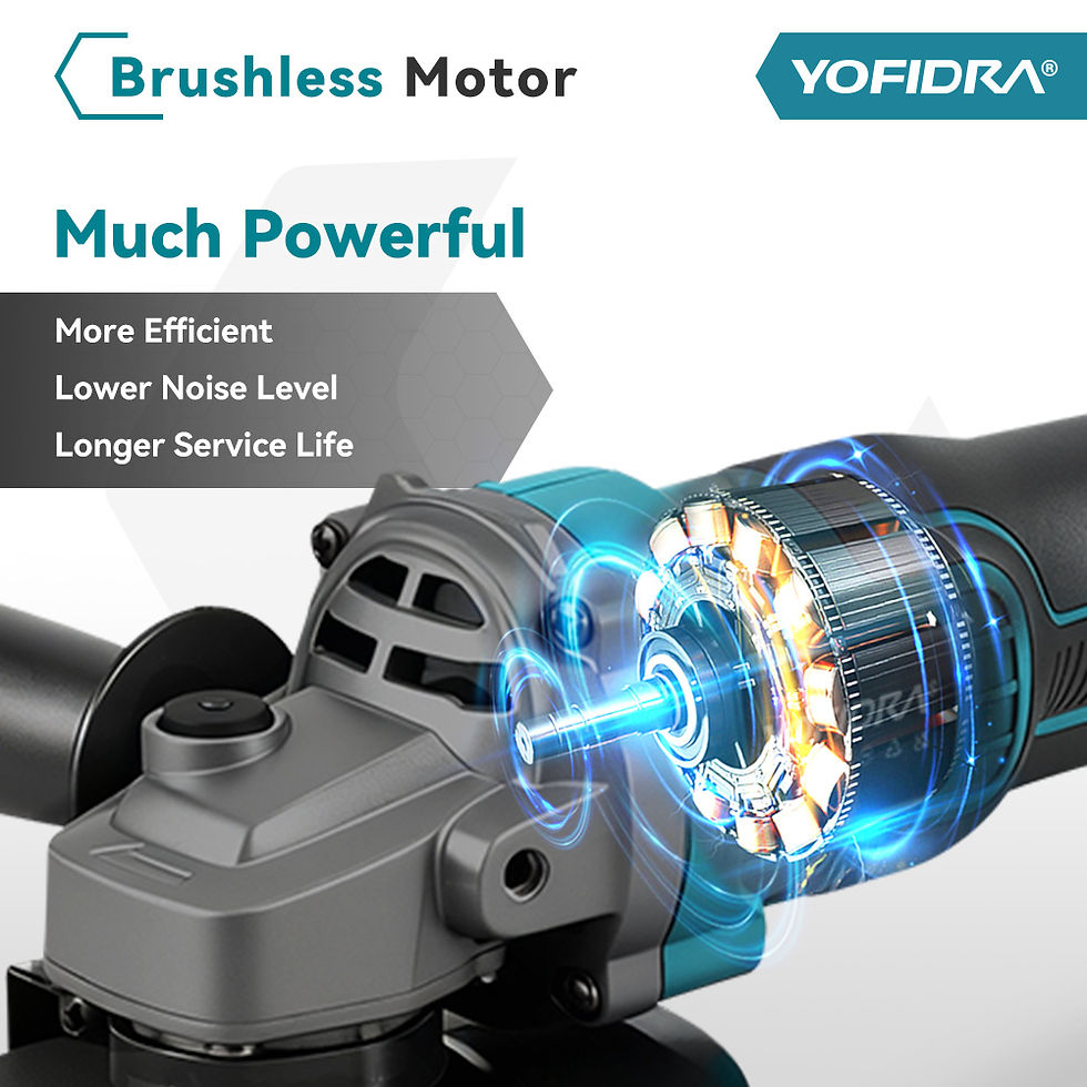 Thumbnail: YOFIDRA 125mm Brushless Electric Angle Grinder 20000RPM 3 Speeds Wood Grinding P