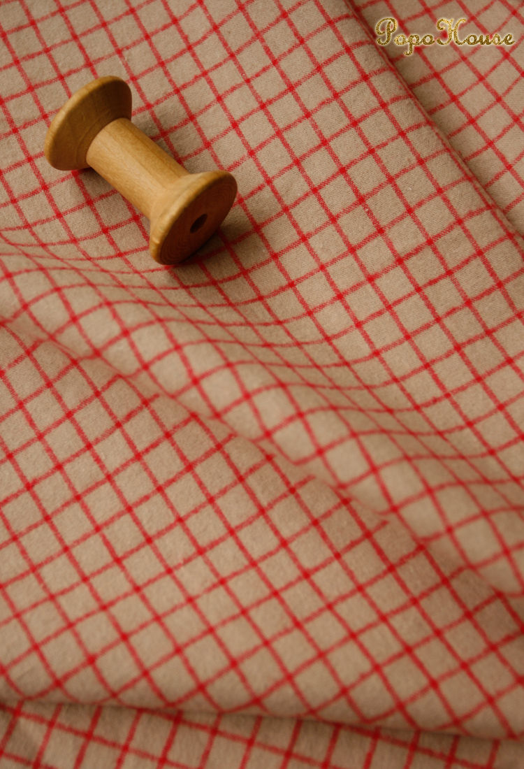 Thumbnail: 140x50cm Autumn and Winter New Retro Plaid Cotton Sewing Fabric, Making Shirt Co
