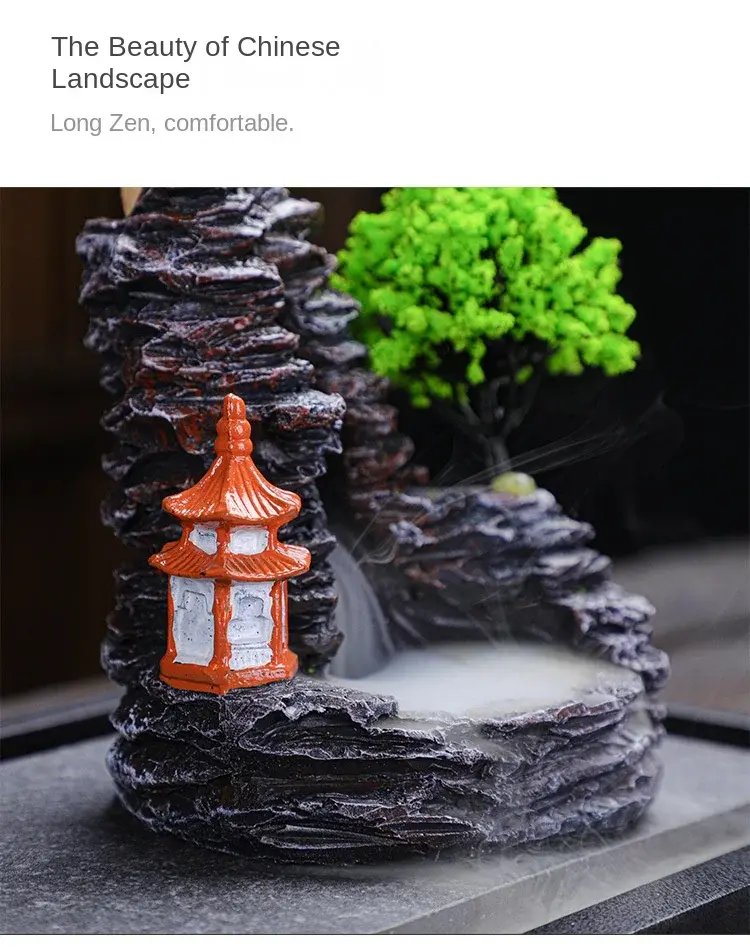 Thumbnail: 2024 Resin Reflux Incense Burner Tower Sandalwood Decoration Home Indoor Aromath