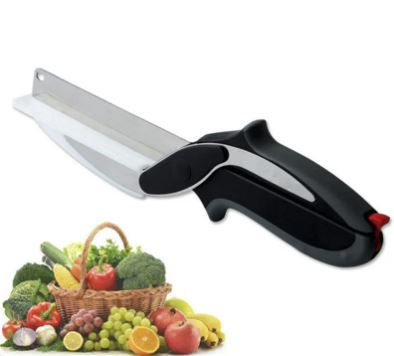 Thumbnail: 2-in-1 Stainless Steel Scissors & Cutting Board Knife